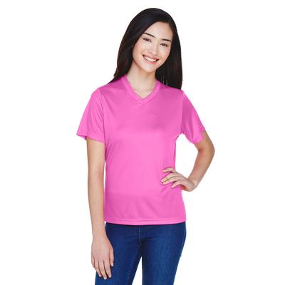 Team 365 TT11W Athletic Women's Zone Performance T-Shirt in Sport Charity Pink size Small | Polyester