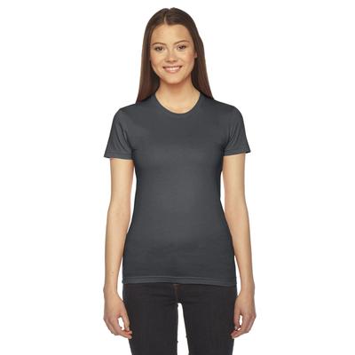 American Apparel 2102W Women's Fine Jersey Short-Sleeve T-Shirt in Asphalt size Medium | Cotton