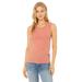 Bella + Canvas B6003 Women's Jersey Muscle Tank Top in Heather Sunset size Small | Ringspun Cotton 6003, BC6003