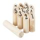 Relaxdays Kubb Wikingerspiel, skandinavisches Wurfspiel, naturbelassenes Holz, Outdoorspiel Erwachsene u. Kinder, natur, 5 x 5 x 22,5 cm