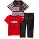 U.S. Polo Assn. Baby Boys'' 3 Piece T-Shirt, Denim Jean Set - red - 18 Months