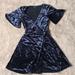 American Eagle Outfitters Dresses | American Eagle Small Crushed Velvet Wrap Dress | Color: Blue | Size: S