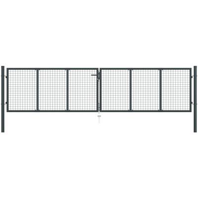 Vidaxl - Mesh-Gartentor Verzinkter Stahl 400 x 150 cm Grau