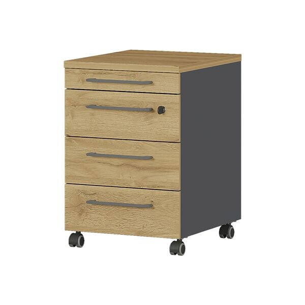 Germania-Werke Rollcontainer »Agenda Home« 3 klassische Schubladen braun, 42x61x49 cm
