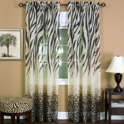 Wide Width Kenya Window Curtain Panel by Achim Home Décor in Brown Multi (Size 50