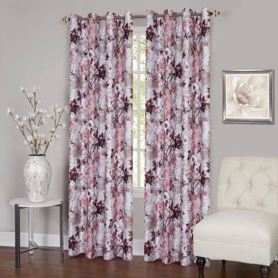 Wide Width Tranquil Lined Grommet Window Curtain P...