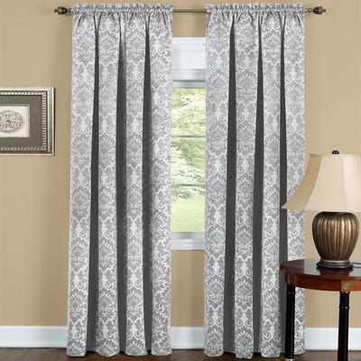 Wide Width Sutton Window Curtain Panel by Achim Home Décor in Silver (Size 52