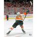 Claude Giroux Philadelphia Flyers Unsigned White Jersey Shooting Photograph