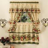 Wide Width Apple Orchard Cottage Window Curtain Set by Achim Home Décor in Antique (Size 57" W 24" L)