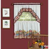 Wide Width Farmer's Market Printed Tier and Swag Window Curtain Set by Achim Home Décor in Multi (Size 57" W 24" L)