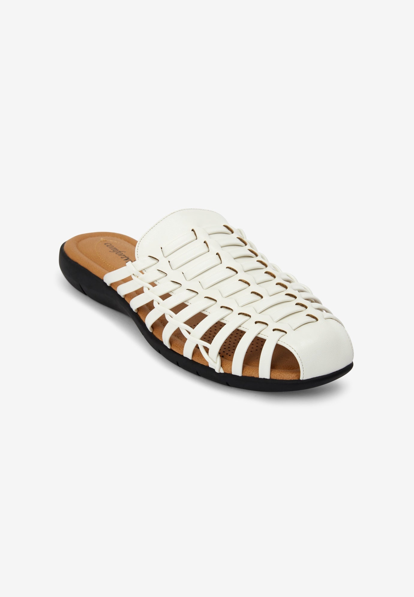 Wide Width Women's The Wendy Slip On Mule by Comfortview in White (Size 10 W)