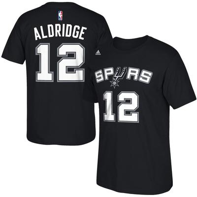 "adidas LaMarcus Aldridge San Antonio Spurs Black Net Number T-Shirt"