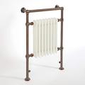 Milano Elizabeth - Traditional Brushed Bronze and White Heated Towel Rail Radiator with Cast Iron Style Insert - 930mm x 620mm