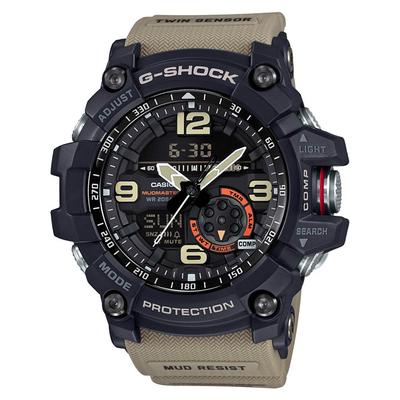 Casio Mens G-Shock Mudmaster Black Case Tan Strap Twin GG1000-1A5