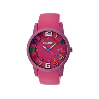 Crayo Women's Festival Fuchsia Silicone-Band Watch with Date Cracr2005