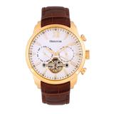 Heritor Automatic Arthur Gold Case, Genuine Brown Leather Watch 45mm - Brown screenshot. Watches directory of Jewelry.