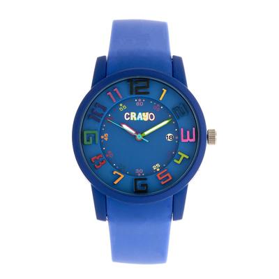 Crayo Unisex Festival Blue Silicone Strap Watch 41mm - Blue