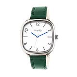 Simplify SIM3504 3500 Green Hinged Genuine Leather Strap Watch screenshot. Watches directory of Jewelry.