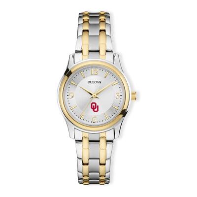 "Oklahoma Sooners Women's Silver/Gold Classic Two-Tone Round Watch"