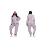 Women's White Mark Three-Piece Pajama Set - S to 4XL! (2XL) 14-16 Grey Cheetah screenshot. Pajamas directory of Lingerie.