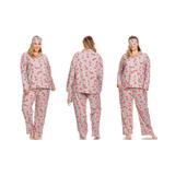 Women's White Mark Three-Piece Pajama Set - S to 4XL! Grey Rose (1XL) 12-14 screenshot. Pajamas directory of Lingerie.