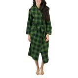 Leveret Women's Sleep Robes - Green & Black Plaid Flannel Robe - Women screenshot. Pajamas directory of Lingerie.