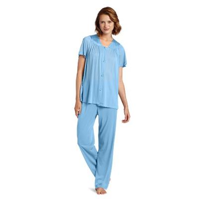 Exquisite Form Women's Colortura Short Sleeve Pajama,Purity Blue,Small