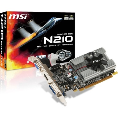 New MSI G2101D3 Graphic Card GeForce 210 3412492 N210-MD1G/D3