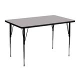 Flash Furniture 30''W x 48''L Rectangular Grey Thermal Laminate Activity Table - Standard Height Adj screenshot. Learning Toys directory of Toys.