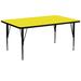 Flash Furniture 30''W x 72''L Rectangular Yellow HP Laminate Activity Table - Height Adjustable Shor