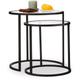 Table basse d'appoint gigogne lot de 2, Tables de nuit ronde, Tables de chevet, HxLxP : 50,5 x 50 x