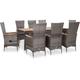 Vidaxl - Set da Pranzo da Esterno 9 pz con Cuscini in Polyrattan Grigio