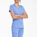 Dickies Women's Balance V-Neck Scrub Top With Zip Pocket - Ceil Blue Size 2Xl (L10593)