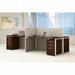 Bush Business Furniture Easy Office 60W 4 Person L Shaped Benching Workstation in Brown | 44.88 H x 119.09 W x 60.04 D in | Wayfair EOD660SMR-03K