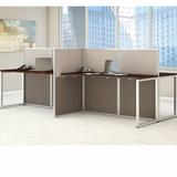 Bush Business Furniture Easy Office 60W 4 Person Straight Desk Open Benching Workstation in Brown | 44.88 H x 119.09 W x 60.04 D in | Wayfair