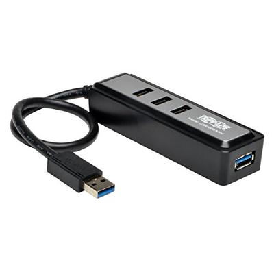 Tripp Lite 4-Port USB-A 3.0 Superspeed Mini Portable Hub with Built in Cable, USB Type-A (U360-004-M