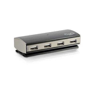 C2G 29508 4-Port USB 2.0 Aluminum Hub for Chromebooks, Laptops, and Desktops Black Ethernet Hubs & S