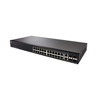 Cisco SF250-24 Smart Switch with 24 10/100 Fast Ethernet Ports plus 4 Gigabit Ethernet (GbE) Ports,
