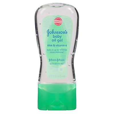 Johnsons Baby Oil Gel Aloe & Vitamin-E 6.5 Ounce (192ml) (6 Pack)