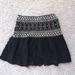 Zara Skirts | Beautiful Zara Embroidered Black Mini Skirt Aztec | Color: Black/White | Size: Xs