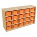 Wood Designs Tip-Me-Not 20 Compartment Cubby w/ Casters Wood in Orange | 30 H x 48 W x 15 D in | Wayfair 14589OR