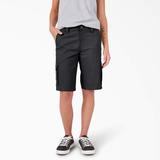 Dickies Women's Relaxed Fit Cargo Shorts, 11" - Black Size 4 (FR888)