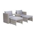 Malibu 5 Piece Outdoor Seating Set in Gray - Progressive Furniture I716-24