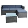 Estexo - Rattan Lounge Sitzgruppe Gartenmöbel Set Sofa Couch 3-Sitzer Rattanmöbel Grau