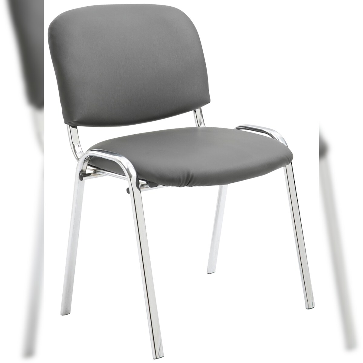CLP Stuhl Ken Chrom Kunstleder grau Image