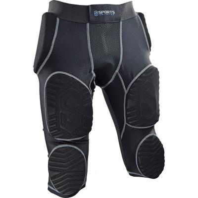 Sports Unlimited Adult 7 Pad Integrated Football Girdle - Flex Thigh Pads Black