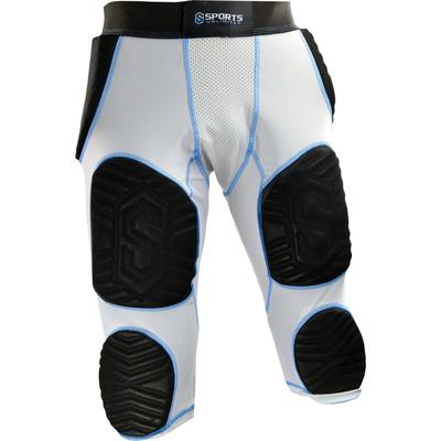 Sports Unlimited Adult 7 Pad Integrated Football Girdle - Hard Thigh Pads White