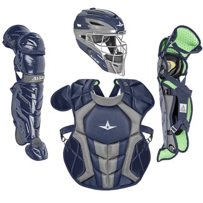 All Star System7 Axis NOCSAE Certified Youth Pro Catcher's Kit - Ages 9-12 Navy