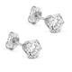 Orovi Jewelry Women White Gold 9 Carat / 375 Gold round Stud Zirconia Earrings