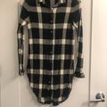 Zara Tops | Black And White Check Button Up Tunic | Color: Black/White | Size: S